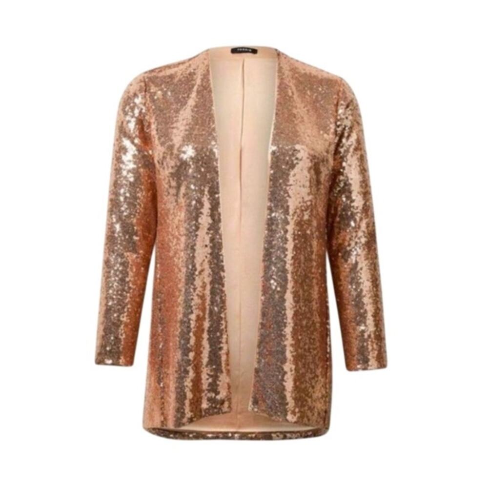 Torrid Stretch Sequin Mesh Longline 3rd Piece Gol… - image 1